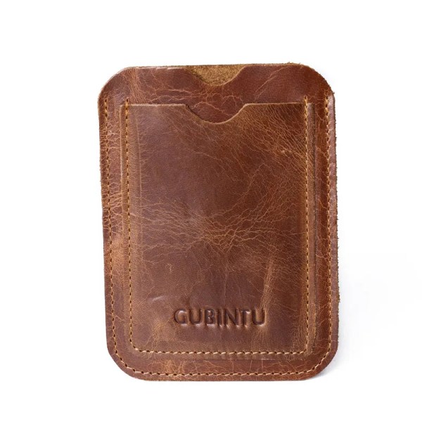 1 st äkta läder smal plånbok Kredit-id-kortshållare Handväska Case för män Modeväska för män Cover Coffee