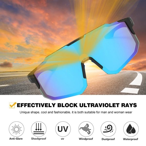 2023 Nya sportsolglasögon för damer för män Utomhustillbehör UV-skydd Fiske Skidåkning Vandring Mtb Road Cykelglasögon Blend 1