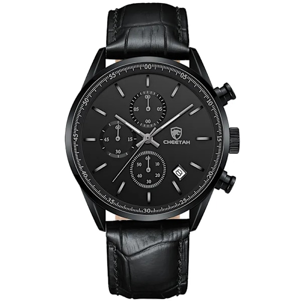 Nya CHEETAH klockor för män Toppmärke Lyxmode Business Quartz Herrarmbandsur i rostfritt stål Vattentät sportklocka L Black Black