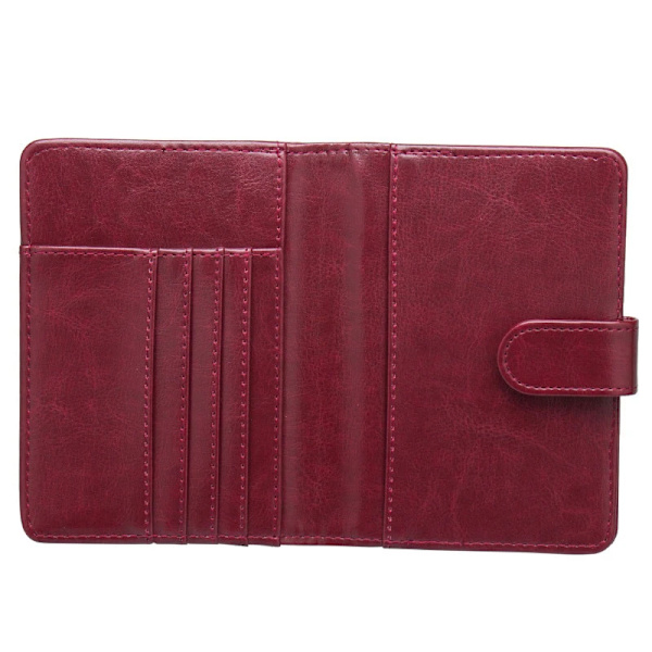 Mode Kvinnor Män Case Multifunktions PU-läder Haspplånböcker Affärsresor Cover Kontantmyntplånböcker Red