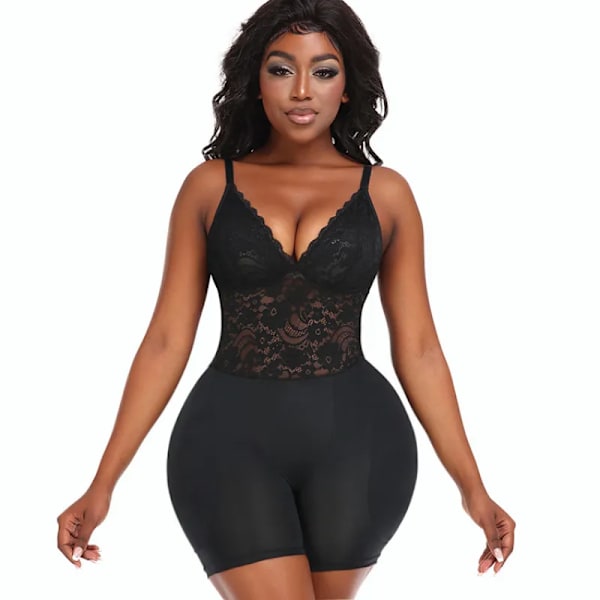 2023 Summer INS Sexig spets slimming bodysuit för kvinnor FAKE ASS Butt Lifter Shapewear Hip Enhancer Vadderade underkläder Fajas Beige-Butt Pads 4XL