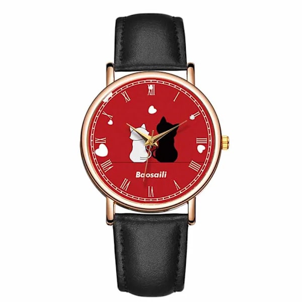 2022 Ny Kvinnor Watch Söt Print Dail Läderklockor Toppmärke Mode Casual Armbandsur Reloj Mujer Montre Femme 717 light brown