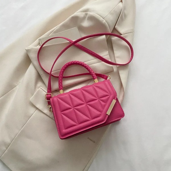 Nytt mode axelväska Rutigt PU-läder Damhandväskor Designer Crossbody-väskor för kvinnor Black 20x13x7cm