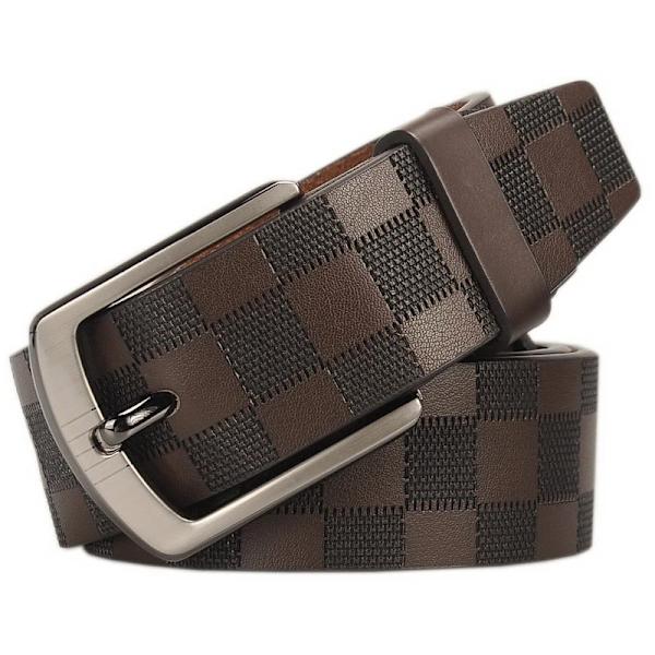 Nötdesigner herrbälten för läder manlig pläd midja lyxmärke jeansnål spänne mode 2021 nytt brett svart brunt 130 cm Men Belt Brown 110cm