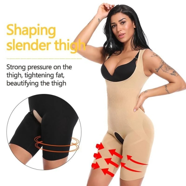 Butt Lifter Underkläder Sexig Bodusuit Shaper För Kvinnor COMFREE Uuderbust Waist trainer Korsett Fajas Lady Magkontroll Shapewear Beige L OR XL