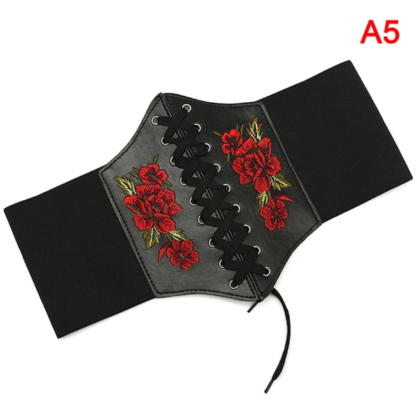 Korsett Breda bälten Pu-läder slimmade kroppsbälten för kvinnor Elastiska hög under byst Korsettbälten Midjerem Stretch A5