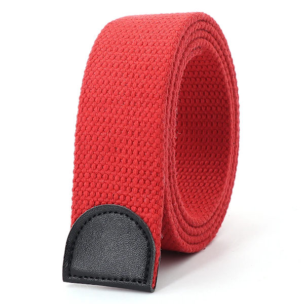 Hot Tactical Canvas Bälte Utan Spänne Joker Utomhus Män Kvinnor Anpassa Förläng Designer Multifunktionell Militär Jeans Bälte Red 110cm