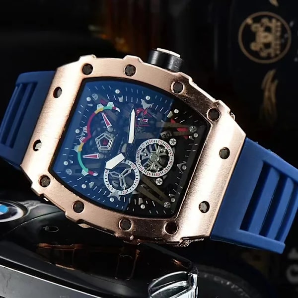 Watch Mode Legering Urboett Toppmärke Lyx Herr Quartz Clock Klassisk Man Sport Kronografklockor Style 7