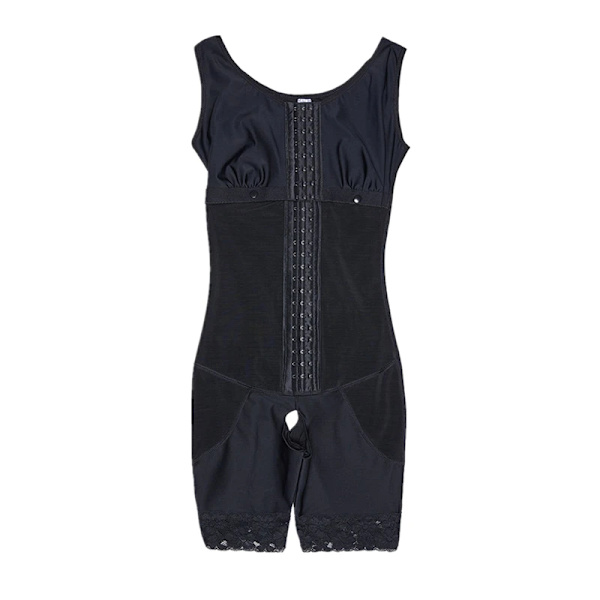 Öppen byst Faja Body Osynlig Booty Shaper Medellängd Bantning Spets Fajas Colombianas Post BBL Post Op Surgery Supplies black L