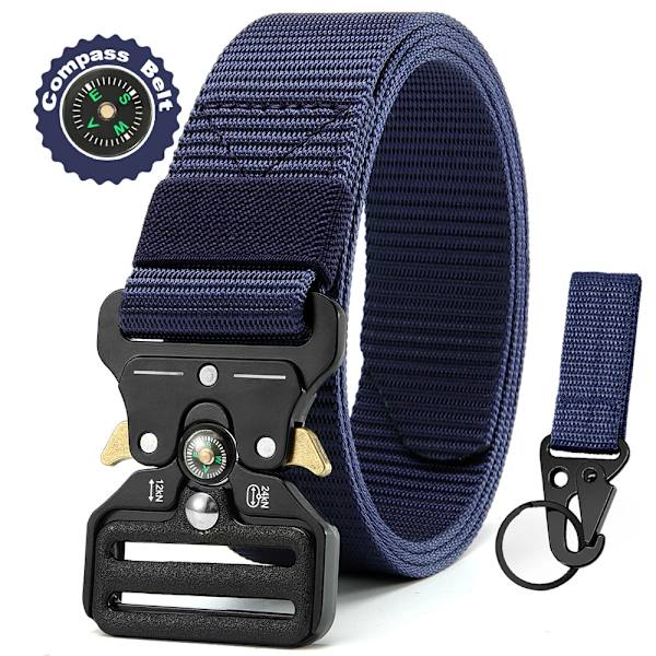 Herrbälte Army Utomhus Jakt Kompass Taktisk Multi Combat Survival Marine Corps Canvas För Nylon Man Lyxbälten ZNZYD-BL-A 125cm