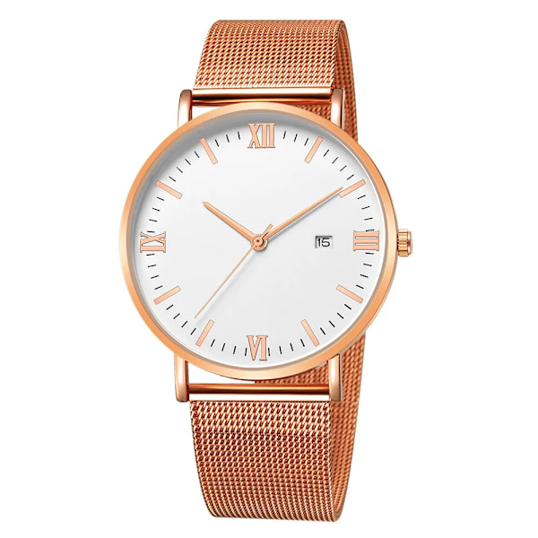 Ultratunn svart Lyxmode Herr Minimalistiska klockor Rostfritt stål Mesh - watch Herr Business Casual Analog Quartz klocka Z-W