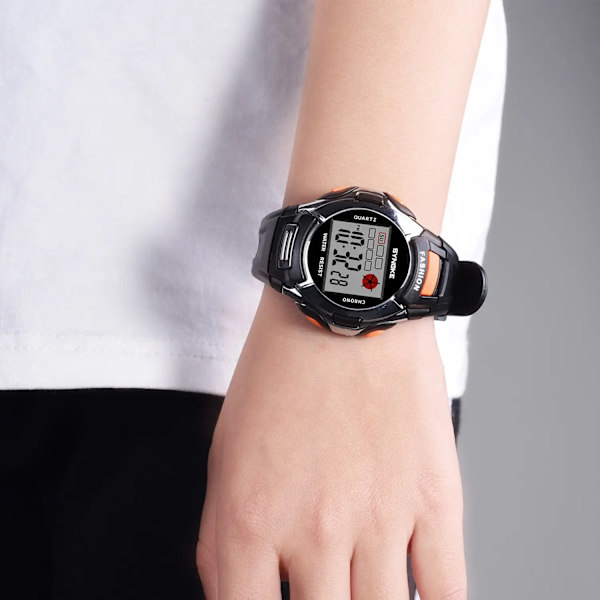 SYNOKE Digital Movement Elektronisk watch Alarm Färgglad Lysande Multifunktion Sport Pojkar Flickor Studenter Watch Black