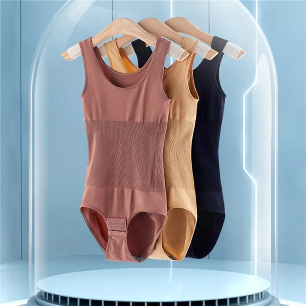 Body Shapewear Kvinnor Ärmlös Waist Trainer Magkontroll Korsett i ett stycke Reduktivt slimmande underkläder Beige S