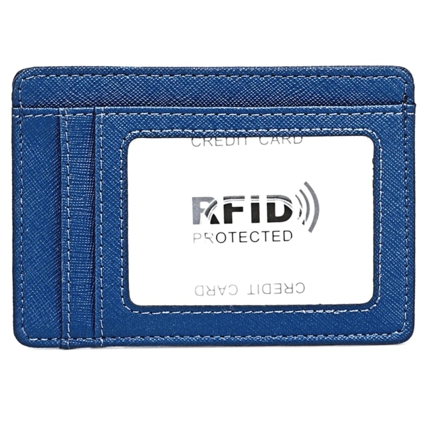 Case Pengafodral RFID Blockering Smal Minimalistisk Kreditkortshållare Små ficka Plånböcker för män Kvinnor Blue