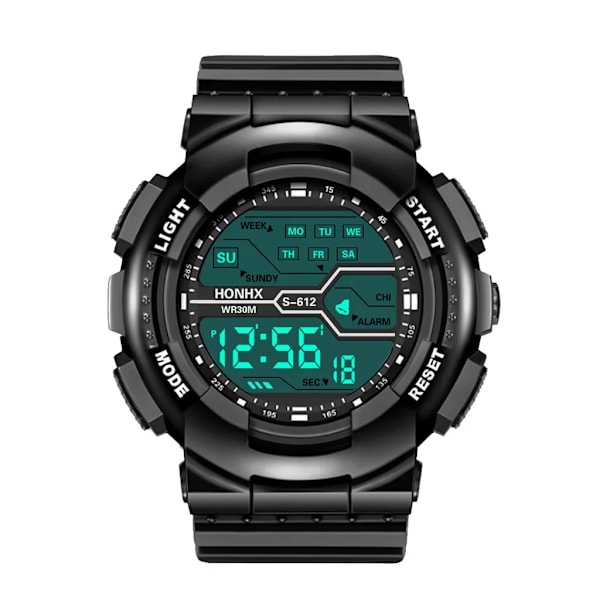YIKAZE Multifunktions Watch för män LED Digital watch Stor urtavla Vattentät Lysande Herr Watch Elektroniska klockor C-Army-green