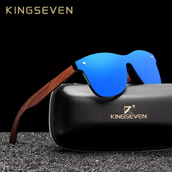 KINGSEVEN Naturligt trä Solglasögon Män Polariserat Mode Solglasögon Original Trä Oculos De Sol Masculino Brown bubinga wood Original