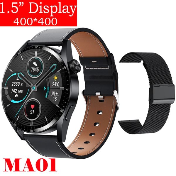 Ny Smart Watch Herr Android GT3 IP68 Vattentät NFC Smartwatch Trådlös Laddning Bluetooth Ring Herr Watch för Bl Le-Bl Me smart watch