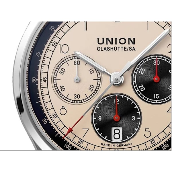 UNION GLASHUTTESA Klockor för män med watch Watch män Vattentäta herrklockor Lyxig originalklocka red