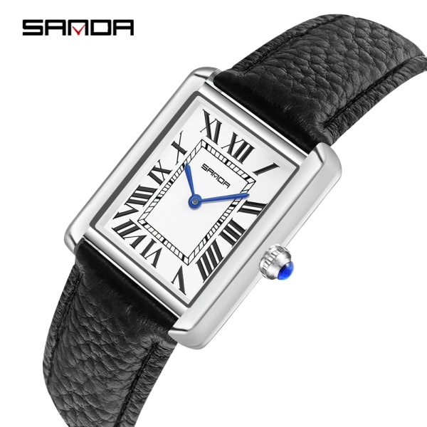 SANDA Ny design romersk skala för kvinnor kvarts Läderrem Modetrend enkel personlighet kreativ watch 30m vattentätt läder minimum size