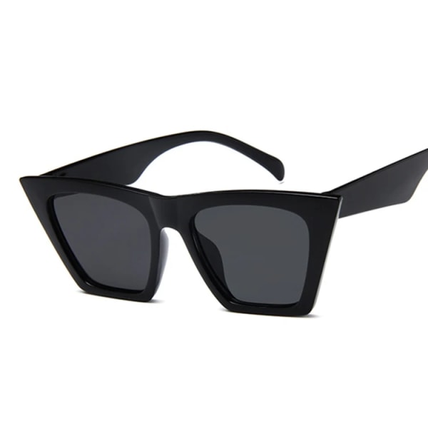 Mode fyrkantig stil Solglasögon Kvinna Lyxmärke Solglasögon Kvinnlig Stor Båge Klassisk Retro Utomhusresor Lentes De Sol Mujer Black Gray