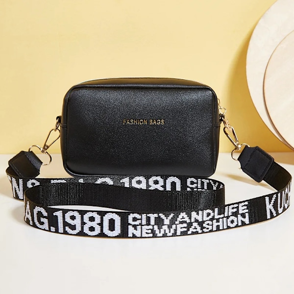 Enkel stil små axelväskor för kvinnor Enfärgad Pu-läder bred rem Crossbody-väska Kvinnlig telefonväska Messenger Handväska snake-1 as  detailpage