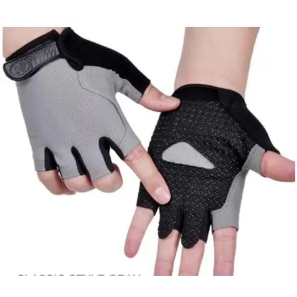 Half Finger Gel Cykelhandskar Män Kvinnor Andas Antisladd MTB Cykel Cykelhandskar Sommargym Yoga Sportträning Handhandskar Gray A M