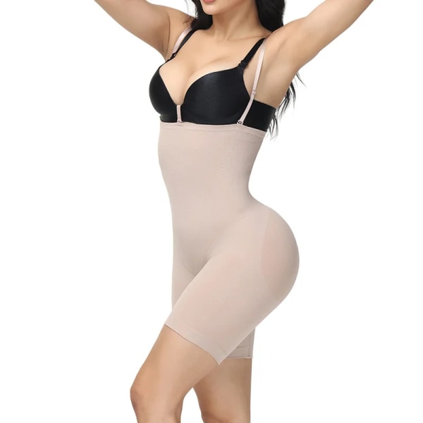 Sömlös elastisk kroppsformning Höftlyftande formbyxor Damunderkläder Korsett med hög midja Shapewear Bean Paste L
