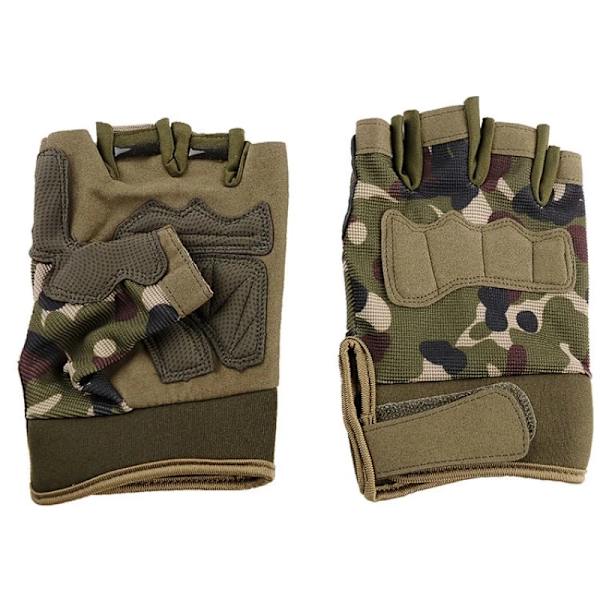 Män Taktiska handskar Militär armé skytte Skärsäkra fingerlösa handskar Antisladd utomhussport Paintball Airsoft cykelhandskar Sand color M