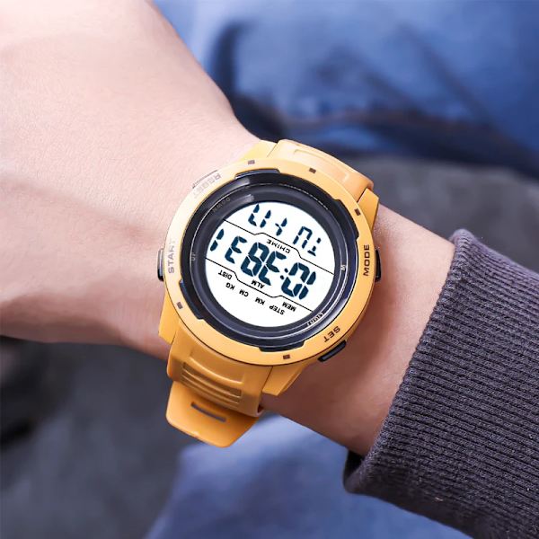 SYNOKE Märke Herr Watch Herrsportklockor Timing Funktion Väckarklocka Vattentät 50M Digitalklocka Watch Red