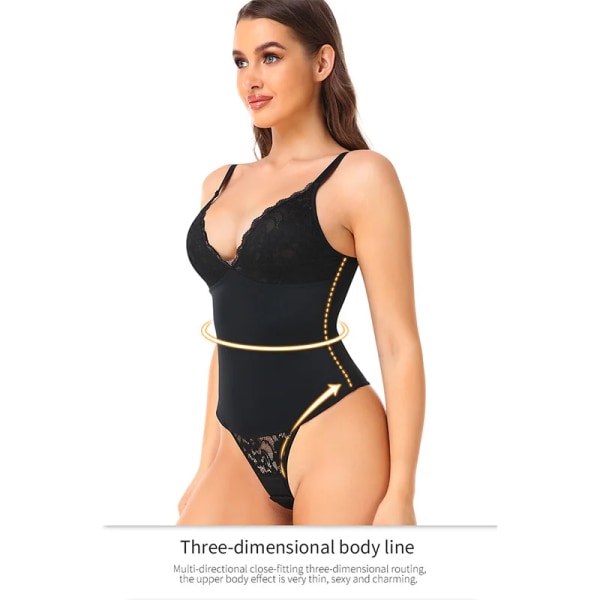 Shapewear Bodysuits Dam Sexiga Spetsunderkläder Öppen gren och trådlös spets BH Fajas Colombianas Body Shaper Underkläder Remmar Beige 5126 4XL