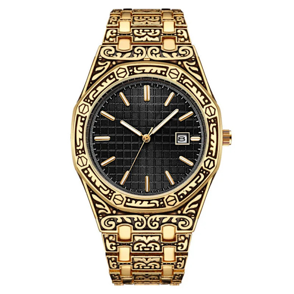 Nya heta klockor Mode män watch i rostfritt stål Lyxkalender Quartz Armbandsur Business Klockor Man Klocka Relogio Masculino White golden