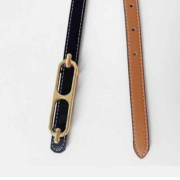 DINISITON Dambälte Äkta läder Damer Tunna Bälten Mode Lyxmärke Högkvalitativa kvinnliga jeans Vindjacka Midjeband XY1272-Coffee 100cm