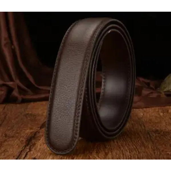 Inget spänne Designer Bälten Herr Body 3,5 cm Bred delat läder Hög kvalitet Herr Automatiskt Bälte Herrtillbehör ormskinn 125 cm 120 brown 115CM