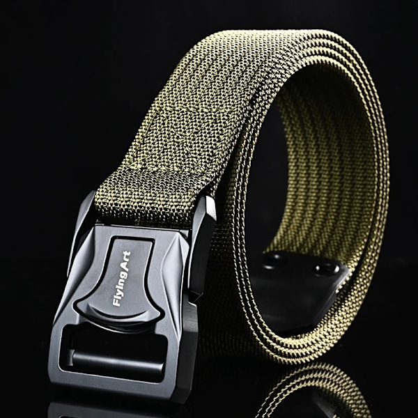 Herrbälte Army Style Stridsbälten Quick Release Militär Utomhusträning Jakt Vandring Casual Midjeband Nylon Taktiskt bälte jun lv se 115CM