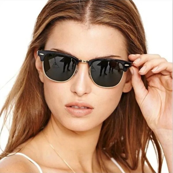 LEONLION Halvmetallsolglasögon Män Kvinnor Märke Designerglasögon Spegel Solglasögon Mode Gafas Oculos De Sol Classic BlackSilver-T As picture