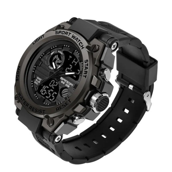 SANDA G Style Herr Digital Watch Date Militär Sportklockor Vattentät Elektronisk Armbandsur Herrklocka Orologio da uomo Black 739