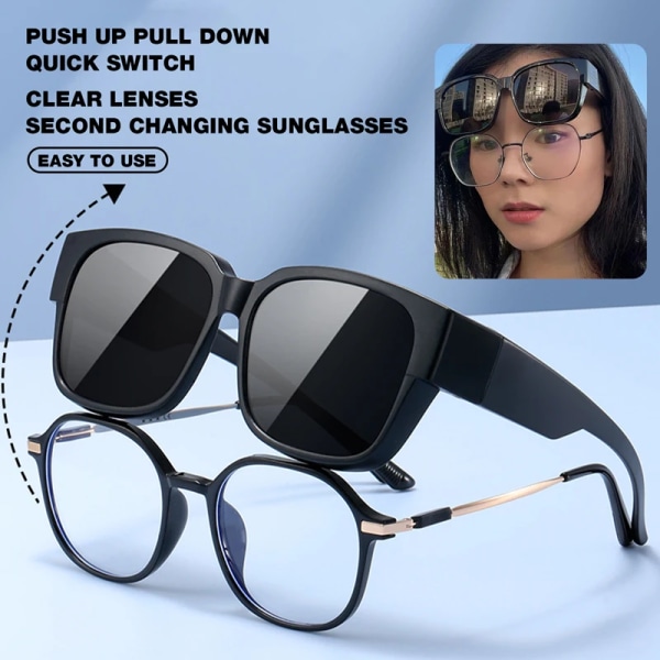Polariserad polariserad passform över glasögon Solglasögon Män Kvinnor Nattkörning Glasögon Bär passform över receptbelagda fiskeglasögon Type 3 Polarized