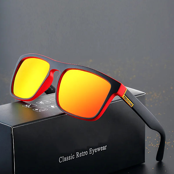 2023 Polariserade Solglasögon Märke Designer Driving Shades Herr Solglasögon Man Retro Billiga Lyx Kvinnor UV400 Gafas Red Clear MULTI