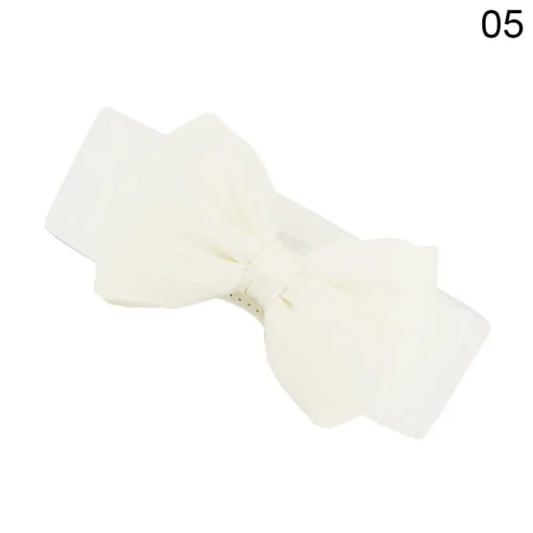 Nya kvinnor rosett Cummerbunds Elastisk rosett Bred Stretch Bukle Midjeband Bälte 12 färger Mode Flicka Klänning Accessoarer Midjebälten White One Size