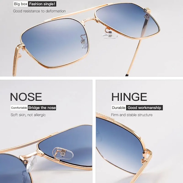 2022 Fashion Flight Seven 007 Rock Style Gradient Pilot Solglasögon för män Fyrkantiga lyxiga varumärkesdesign Solglasögon Oculos De Sol 17340 C5 UV400
