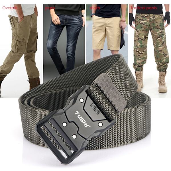 VATLTY 2022 Snabbtorkande taktiskt bälte män Hårdlegering Snabbspänne 1200D Mjuk nylon Army Bälte Hane Militär utrustning ArmyGreen set(.1103) 125cm(adjustable)(.1103)