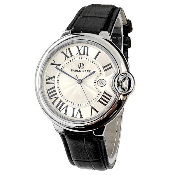 PABLO RAEZ 2023 Nytt toppmärke Lyxmode herrklockor Sportkalender i äkta läder Drop Causla Relogio Masculino With date Black 42mm
