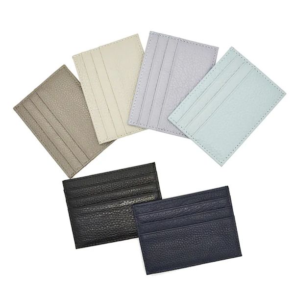 100 % äkta kohudsläder Rainbow Candy Color Korthållare Bank Kreditkort ID-hållare Presentförpackning Smal case grey