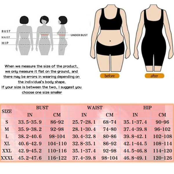 Kvinnor Andas Shapewear Stark 3-nivå spänne Bodysuit med Arotch öppning Viktminskning Fajas Colombianas Beige XL