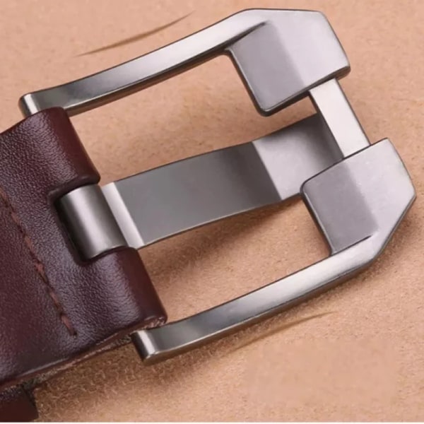 Män högkvalitativt bälte i äkta läder Lyxiga designerbälten för män Modeband för män manliga jeans för man Cowboy P309-Brown 120cm