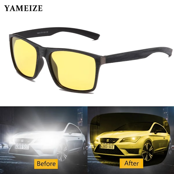 YAMEIZE Night Vision Glasögon Polariserade Solglasögon Förarglasögon Antireflex Körglasögon Skyddsutrustning Biltillbehör Gafa black NV