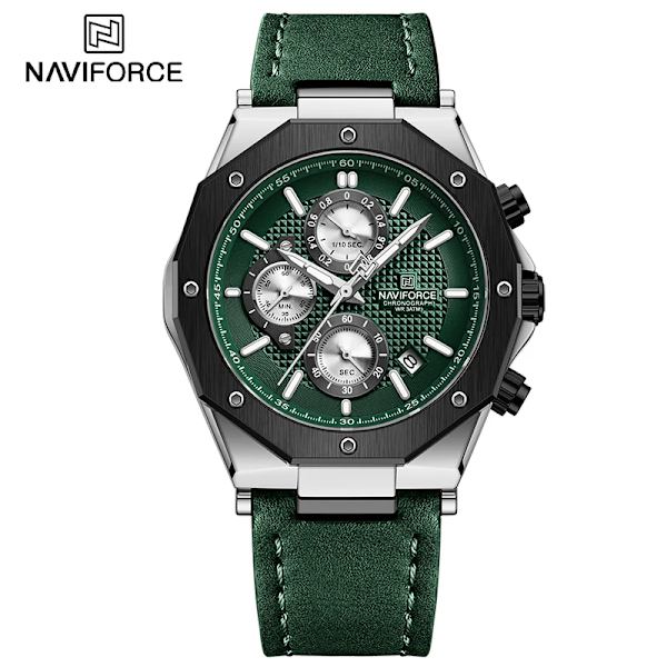 Nya NAVIFORCE klockor Top Lyx Märke Sport Watch Läder Vattentät Business Mode Kronograf Armbandsur Auto Date S GN GN