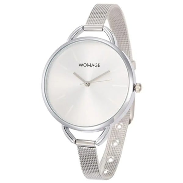 Lyxiga guldklockor Dam Watch i rostfritt stål Damklocka Hodinky Ceasuri Montre Femme Saat Relogio Feminino Silver