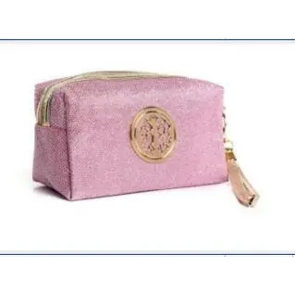 Kosmetisk väska för kvinnor män resor Bling dam dragkedja sminkväskor Mode smink Tvätta Toalettartiklar Organizer Påse Case Pink(.684)