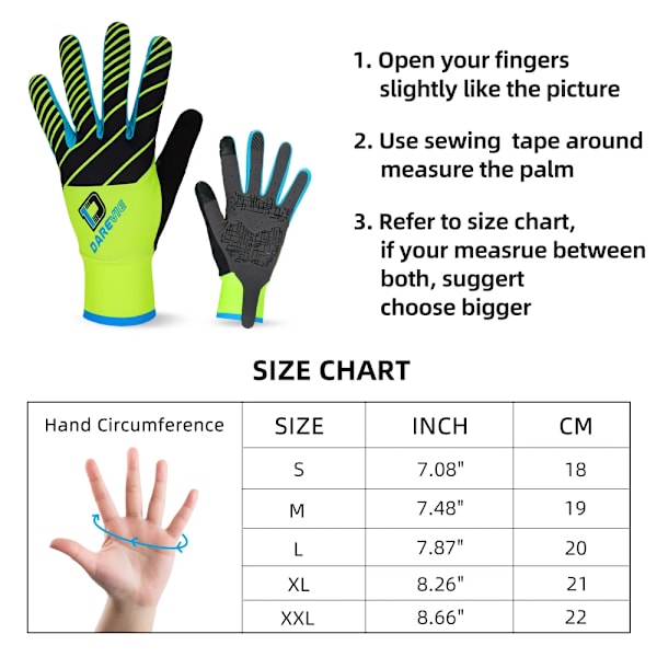DAREVIE Hela Långa Cykelhandskar Skärm Touch Finger Cykelhandskar Stötsäker Pad Cykelhandskar Lång midja Andningsbar cykelhandske Black Red M